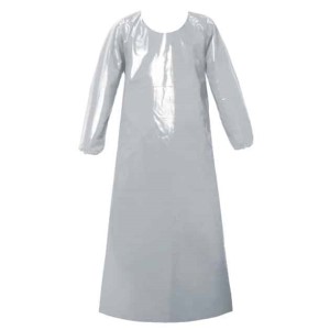 PU Gown White with Elastic Sleeve 6x2